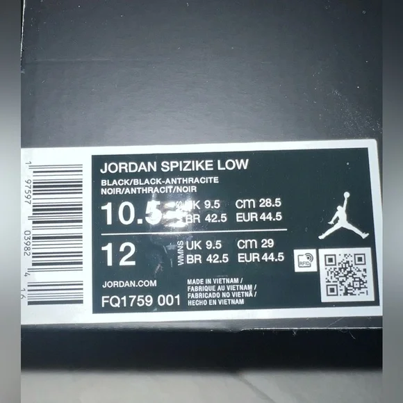 Jordan spizike black new 10.5